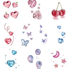 팡셀러 時尚紋身貼紙 10入, 1個, 02 3D彩色