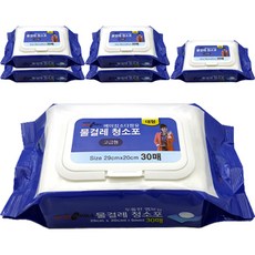 Dongseong Cleaner 濕拖把清潔布高級帽型大號 30 張, 6個