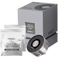 KUNDAL 昆黛爾 Classy Mood汽車香氛夾 銀色 Soft Soap, 1組, 海洋夏夜