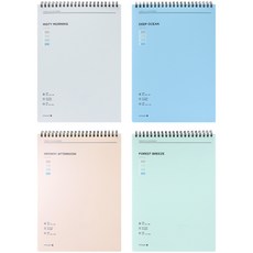 morning glory 主題色 16開 / 上翻式 SP筆記本 4入組, 迷霧早晨, 深海, 慵懶午後, 森林微風, 1套