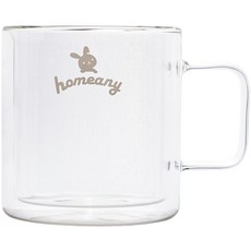 HOMEANY 彩色雙層耐熱玻璃馬克杯 380ml, 1個, 白色 + 透明