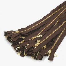 YKK 金色金屬拉鍊3號 50cm, 棕色, 25個