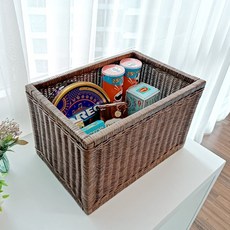 MAISONINDAHRATTANSHOP 藤編籃 J087H, 1個, 棕色