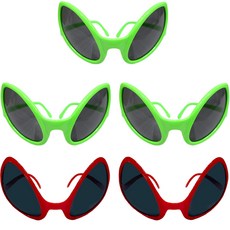 LivingDA 派對外星人眼鏡 5種組, 綠色, 紅色, 1組