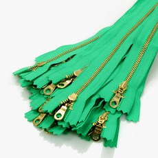 YKK 金色金屬拉鍊 3號 15cm, 25個, 淺綠色