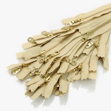 YKK 金色金屬拉鍊 3號 10cm, 米色, 25個