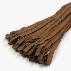 YKK 華可貴 黃銅拉鍊 圓形環 3號 25cm, 黃褐色, 25個