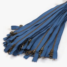 YKK 華可貴 黃銅拉鍊 圓形環 3號 25cm, 深藍, 25個