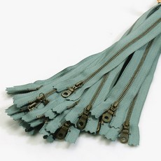 YKK 華可貴 黃銅拉鍊圓環 3號 10cm, 綠色 灰色, 25個