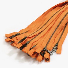 YKK 華可貴 黃銅拉鍊圓環 3號 10cm, 橘色, 25個