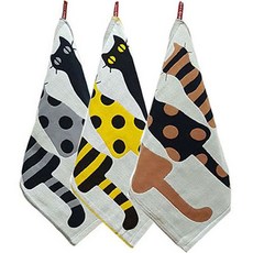 廚房抹布3入組, 03 三隻貓咪款, 1組