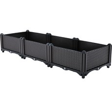 앙플랜트 조립식 텃밭화분 1단 3칸, 브라운