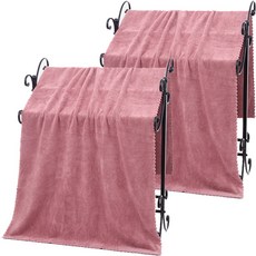 PDS Living 波浪蕾絲邊飾簡約大型沙灘巾, 2個, 紅色