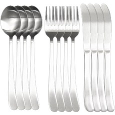 해모 윌리브 국산 304스텐 가이오 커트러리, 실버, 스푼 4p + 포크 4p + 나이프 4p