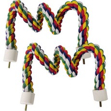 鳥用攀爬繩索棲木梯子鸚鵡玩具 105公分, 2個, 混合色