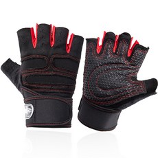 Tingall Expert戶外登山露營半指手套 雙手套組, 紅色