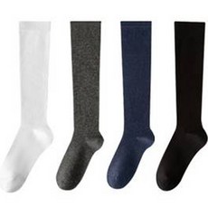 戈德曼薩克斯 女用運動基本款棉質素色及膝襪 4款組合, 白色, 炭灰色, 海軍藍, 黑色