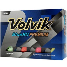 Volvik Blue 90 高爾夫球 2層 12入組, 混合顏色, 1套