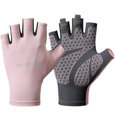 HBYSZB Tingall 男女通用輕薄雙手登山半指手套, 粉紅色