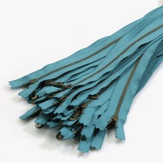 YKK 華可貴 青銅拉鍊 圓形拉環 3號 15cm, 25個, 海洋藍