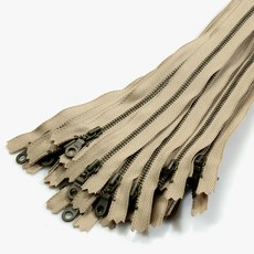 YKK 華可貴 黃銅拉鍊圓環 3號 20cm, 25個, 沙灰色