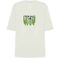 soleil 女款寬鬆版型植物印花防磨衣短袖上衣