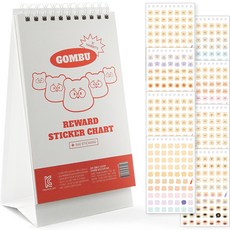 Rihoon Gombu 熊熊可重複撕貼獎勵貼紙套組 桌上型, 綜合色, 1套