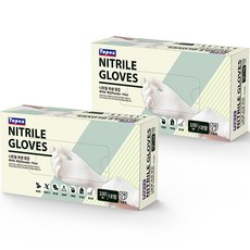 테이팩스 니트릴장갑 100p, 화이트, 대(L), 2개