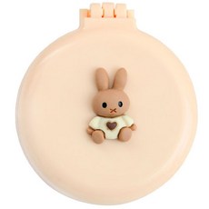 로새 마카롱 곰돌이와 토끼 에어 쿠션 거울 빗, 앉은 토끼 베이지, 1개