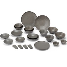 廣州窯 韓國產休閒系列4人家用餐具組 21入, 23種, 淺灰