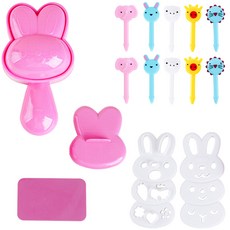 inbloom 簡易兔子飯糰製作組 + 動物裝飾籤 20入組, 混合色, 1套