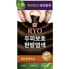 Ryo Jayyangyunmo 灰灰遮蓋染髮劑 20g x 3p, Natural Brown 5.0, 1個