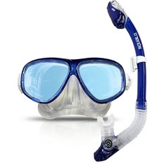 Squalo 潛水面罩+水下呼吸管套組, 藍色