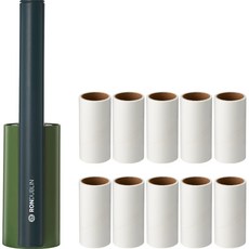 Rondableen膠帶清潔器 綠色+蓋子+60回斜切替換膠帶 10入組, 1組