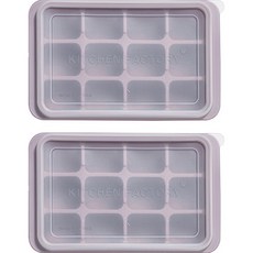 키친팩토리 파스텔 실리콘 12구 얼음틀, 다크핑크, 2개