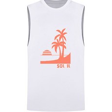 soleil 男士棕櫚樹防曬衣寬鬆無袖上衣