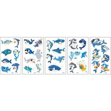 Salrim&Answer Fit夜光紋身貼紙 5種組, 鯊魚朋友, 1組