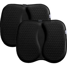 G&Y 車用涼感矽膠蜂巢坐墊, 涼感/透氣, 黑色, 2個