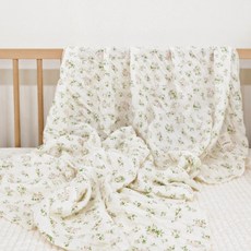 마이리틀데이지 유아용 잔꽃 홑겹 여름 블랭킷 휴대용 낮잠이불, 핑크