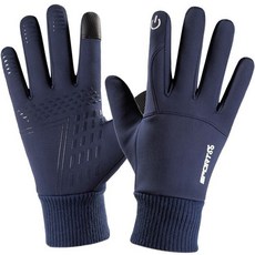 marketpia 冬季觸控防滑防寒手套 雙手穿戴, 03 藍色, 1個