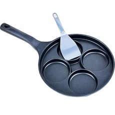 Kitchen-Art IH電磁爐用多功能四格雞蛋煎鍋 + 雞蛋煎鍋專用鍋鏟套組, 26厘米, 1套