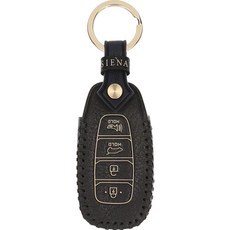 오시에나 차 키케이스 스마트 가죽 피렌체 키홀더, 네이비 블랙, 현대D타입 4버튼