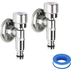 DOOJIN 纖薄洗衣機專用一字型冷熱水金屬接頭套組 DF71M, 1個