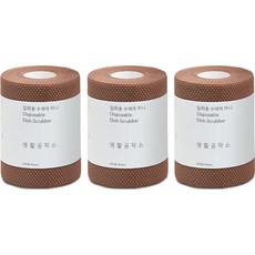 Saengong 生活工作所 一次性菜瓜布 迷你, 棕色, 60入, 3個