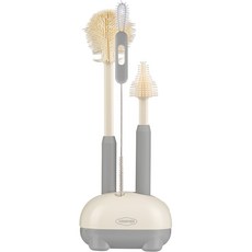 THEMOTHER 嬰幼兒用矽膠奶瓶刷 奶嘴刷 吸管刷 支架組, 灰色, 1套