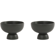 ERATO ESTI 醬料甜點冰淇淋刨冰碗, 2個, 炭灰色