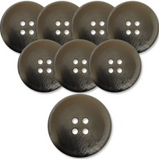 고급 무광 코트 가디건 단추 15mm, 카키아이젠, 8개