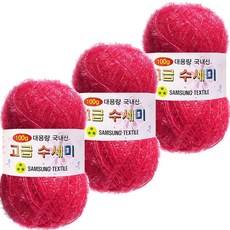 Yarna 大捲菜瓜布編織線 100g, 118 草莓, 3個