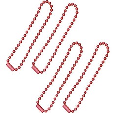 ButtonKing 彩色軍牌鏈, 4個, 紅色