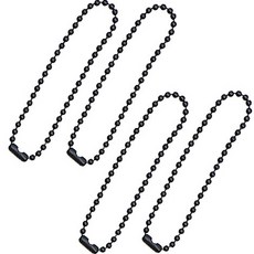 ButtonKing 彩色軍牌鏈, 4個, 黑色